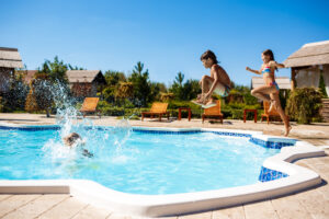 Children playing in pool