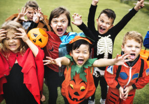 Little kids on Halloween