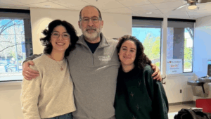 Dr. Jay Rosenbloom donates blood to the Red Cross.