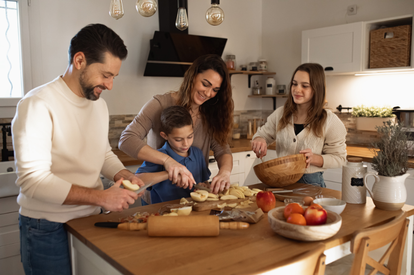 family making healthy meals for picky eaters